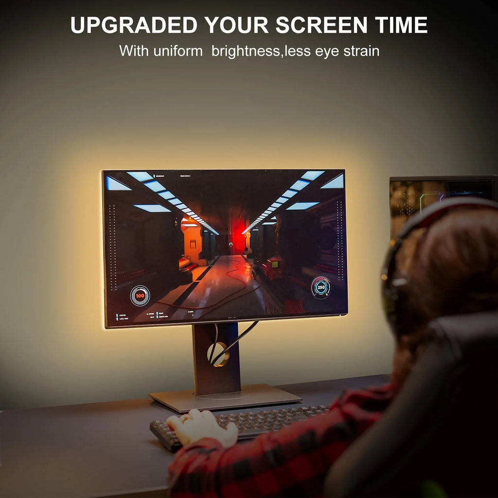 USB COB LED Strip Light with Touch Dimmer – TV & Mirror Backlight