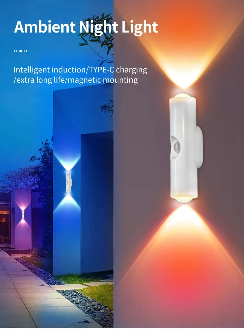 Rechargeable RGB Motion Sensor Wall Night Light