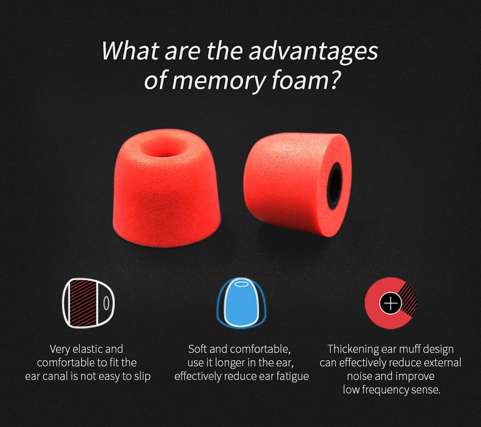Memory Foam Ear Tips for KZ Earphones – 6 Pack