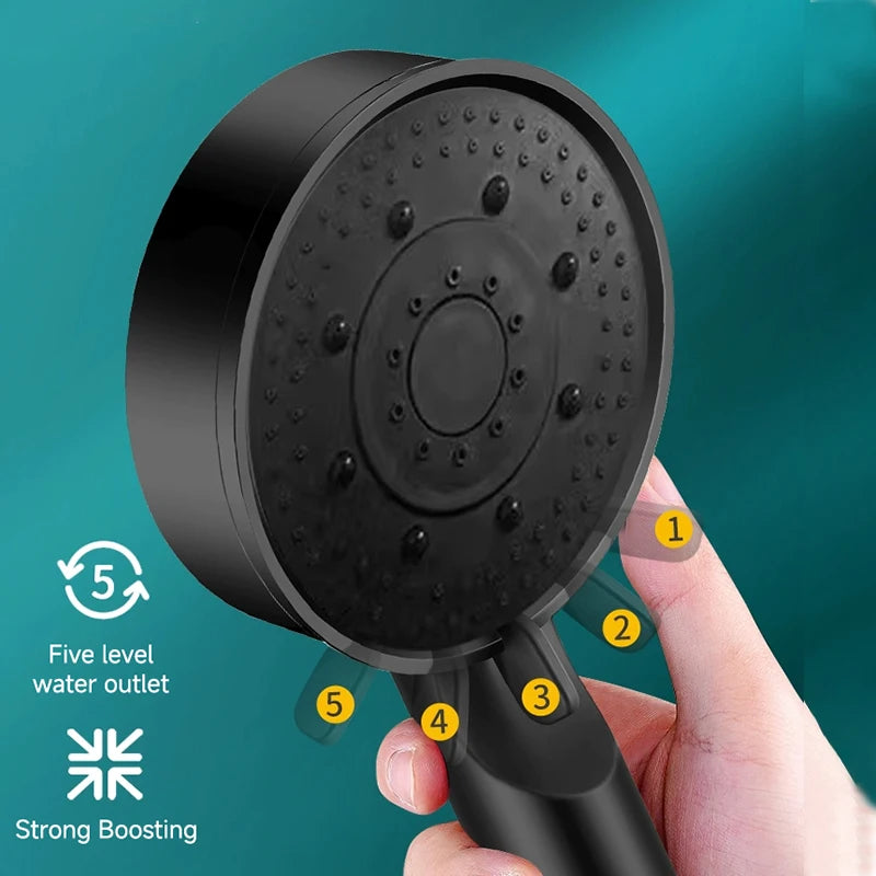 High-Pressure Multifunction Shower Head with 5 Spray Settings