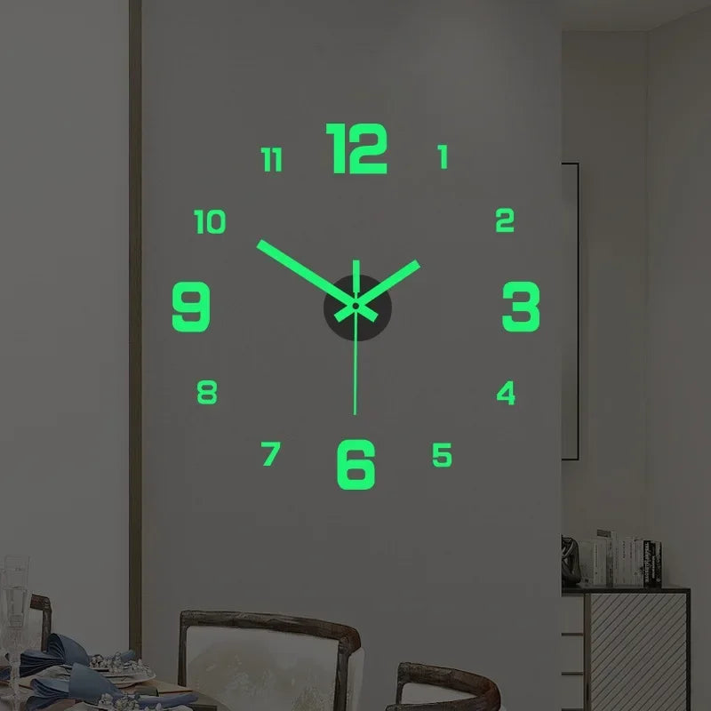 3D Frameless Acrylic DIY Wall Clock – Silent Mechanism