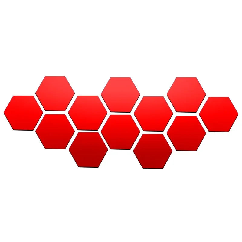 3D Hexagonal Mirror Wall Stickers – Rose Gold (6/12 Pack)