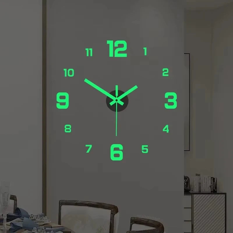 3D Frameless Acrylic DIY Wall Clock – Silent Mechanism