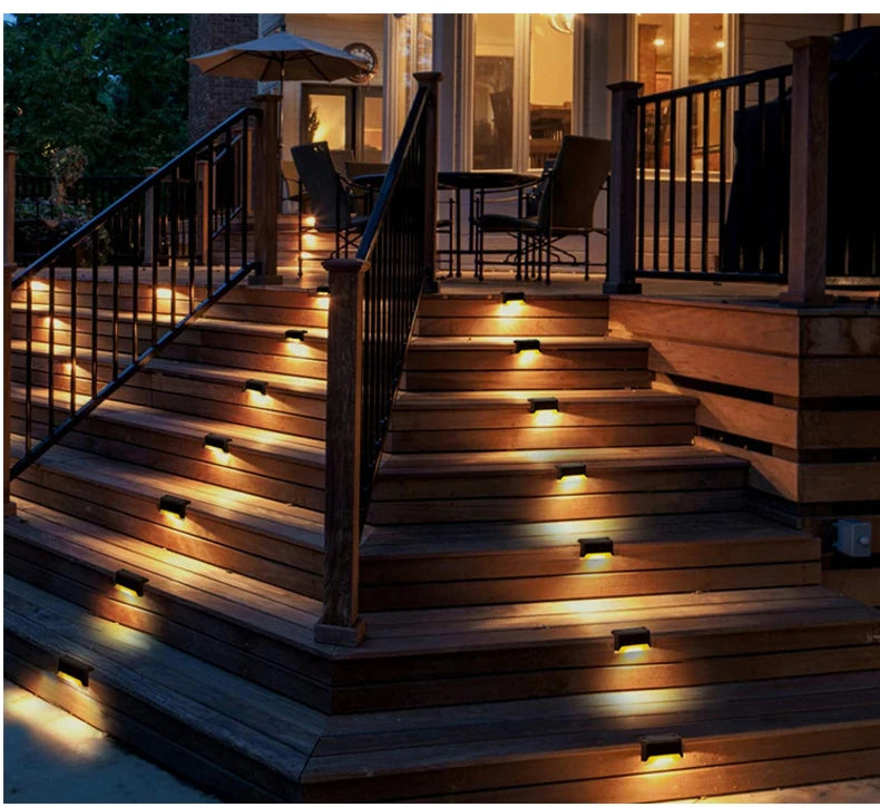 Solar LED Deck & Step Lights – Waterproof Garden Path Lighting