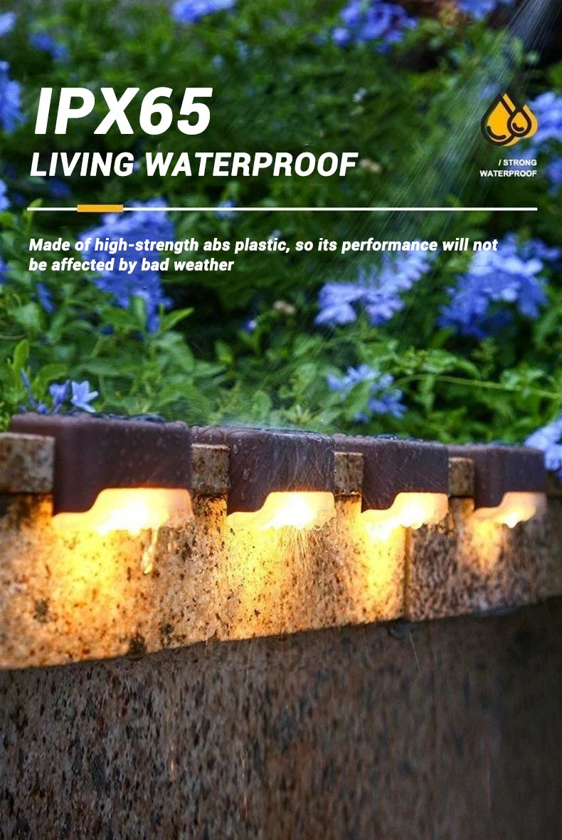 Solar LED Deck & Step Lights – Waterproof Garden Path Lighting