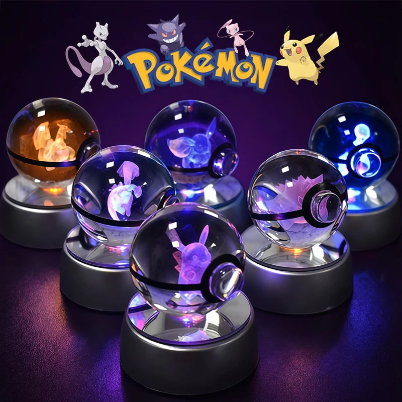 Pokémon 3D Crystal Ball Night Light – Pikachu, Mewtwo & Gengar