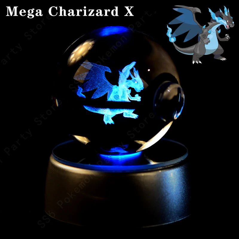 Pokémon 3D Crystal Ball Night Light – Pikachu, Mewtwo & Gengar