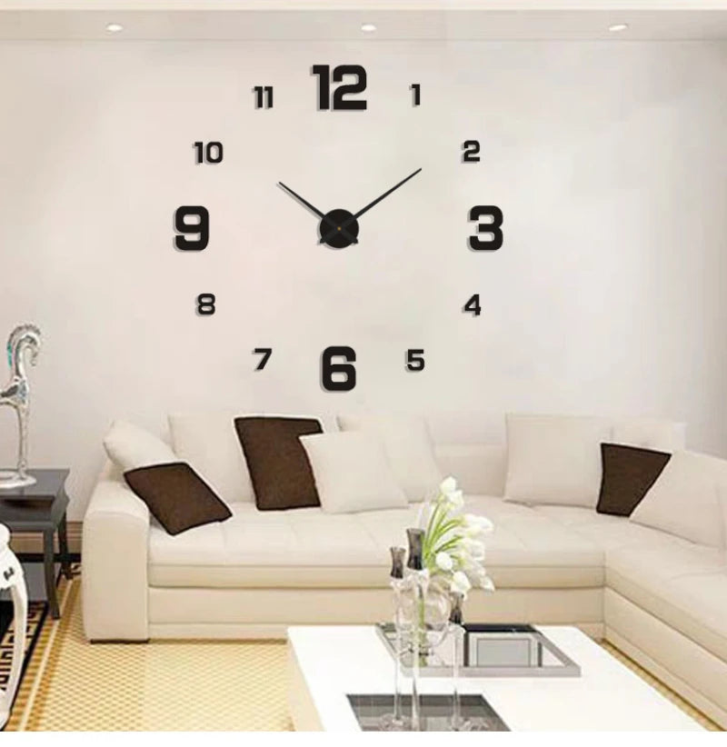 3D Frameless Acrylic DIY Wall Clock – Silent Mechanism