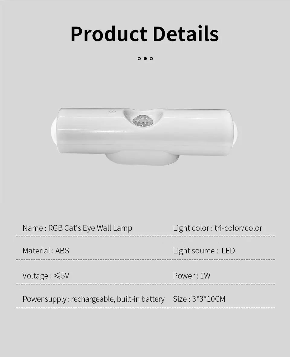 Rechargeable RGB Motion Sensor Wall Night Light