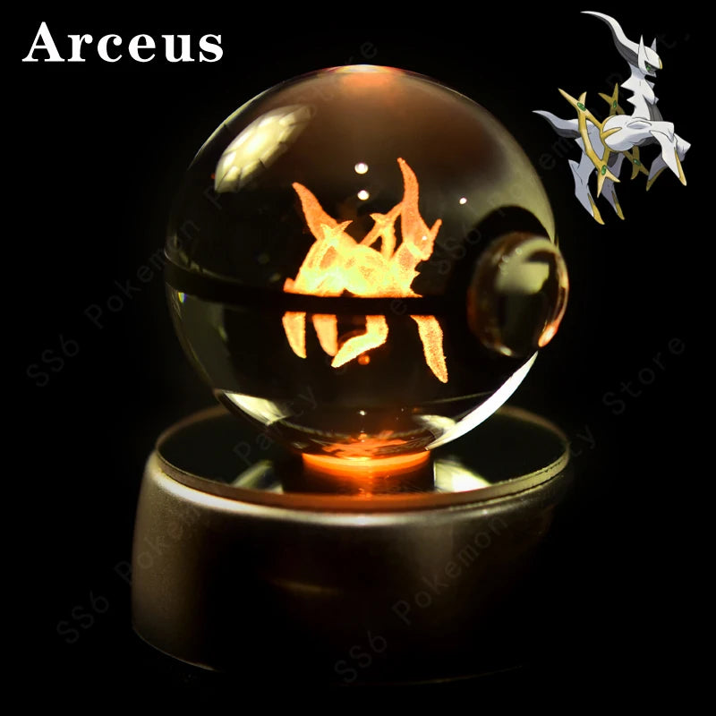 Pokémon 3D Crystal Ball Night Light – Pikachu, Mewtwo & Gengar
