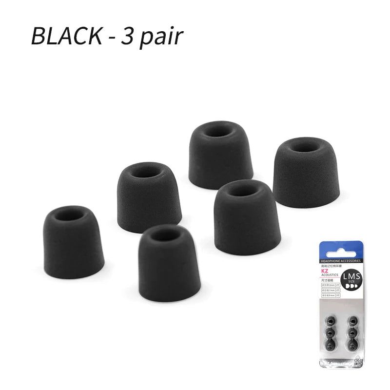 Memory Foam Ear Tips for KZ Earphones – 6 Pack