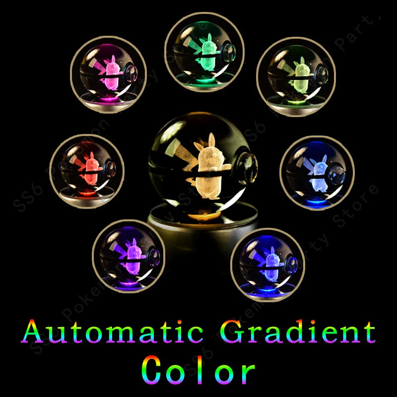 Pokémon 3D Crystal Ball Night Light – Pikachu, Mewtwo & Gengar