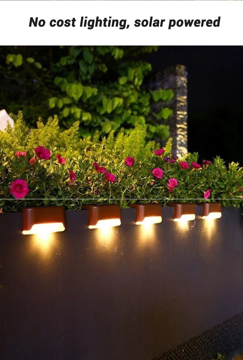 Solar LED Deck & Step Lights – Waterproof Garden Path Lighting