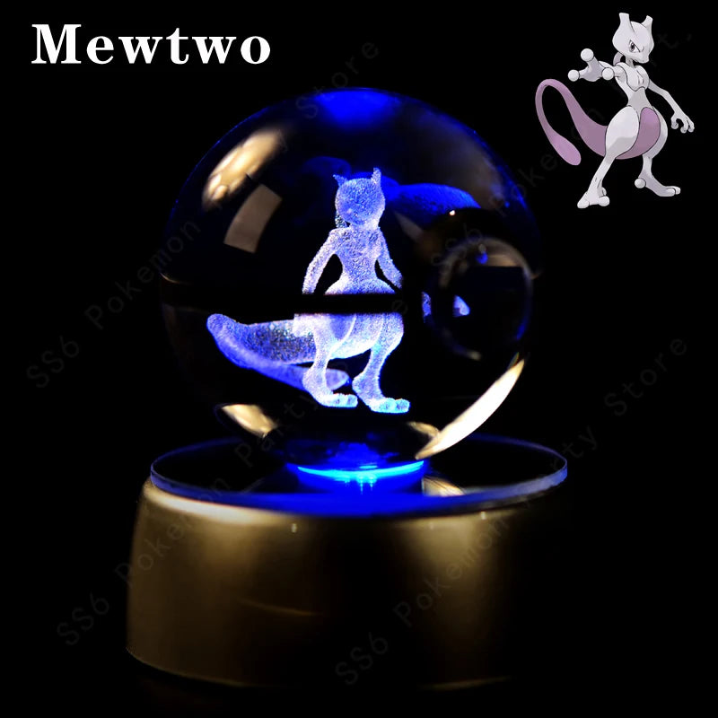 Pokémon 3D Crystal Ball Night Light – Pikachu, Mewtwo & Gengar