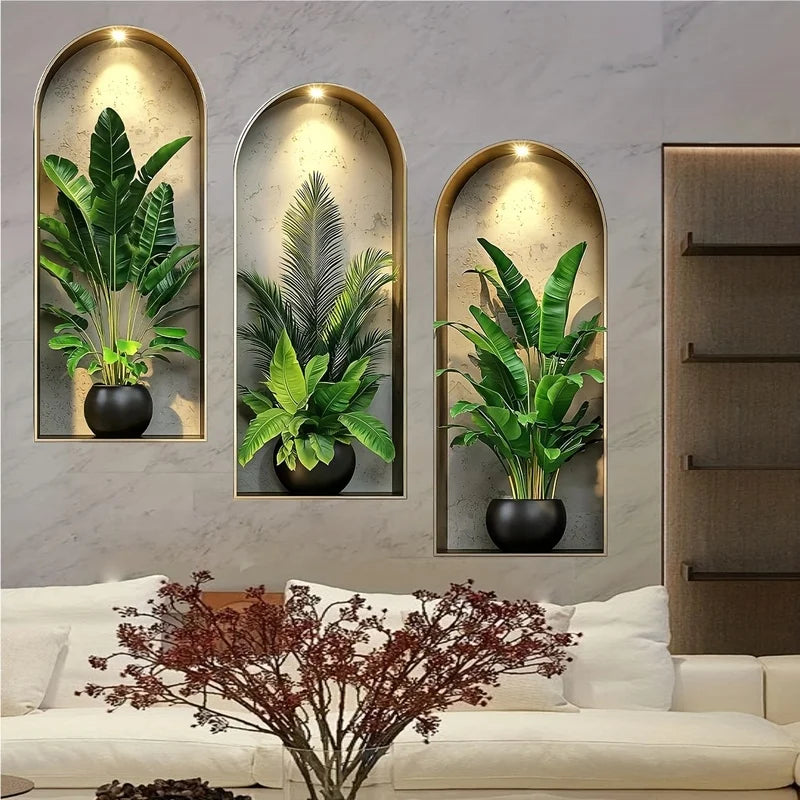 Watercolour Potted Plant Self-Adhesive Wall Stickers