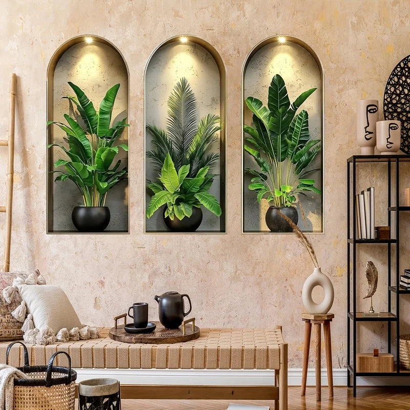 Watercolour Potted Plant Self-Adhesive Wall Stickers
