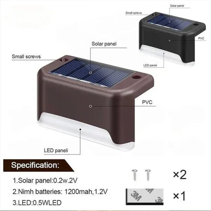 Solar LED Deck & Step Lights – Waterproof Garden Path Lighting