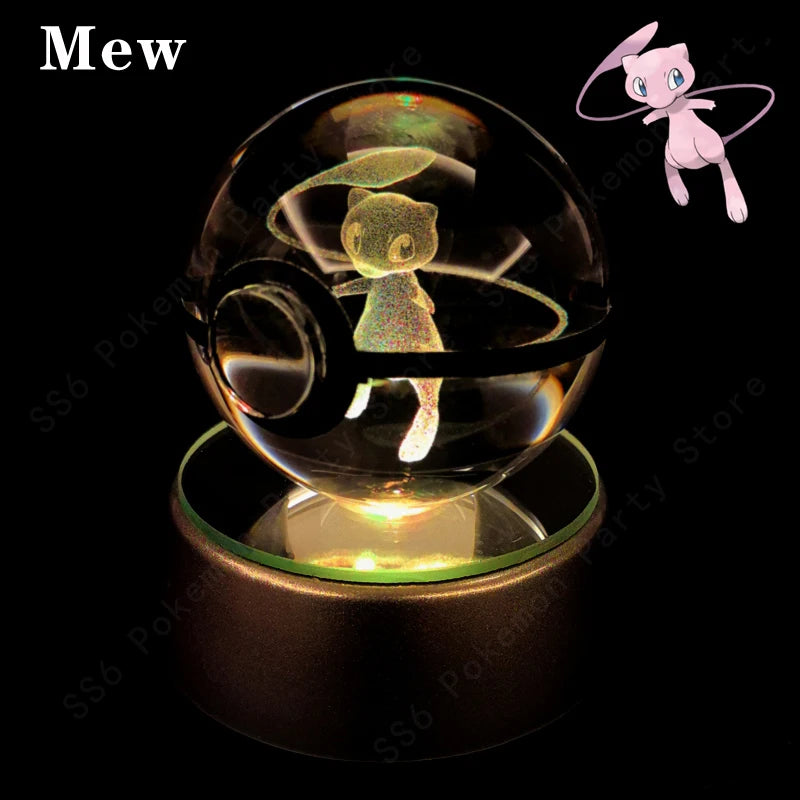 Pokémon 3D Crystal Ball Night Light – Pikachu, Mewtwo & Gengar