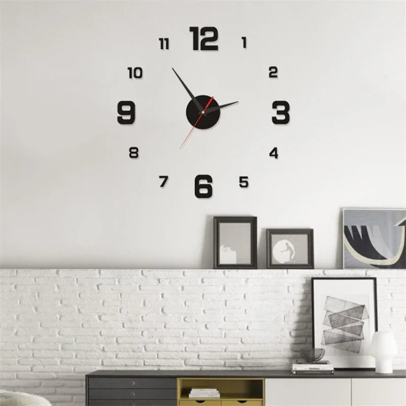 3D Frameless Acrylic DIY Wall Clock – Silent Mechanism