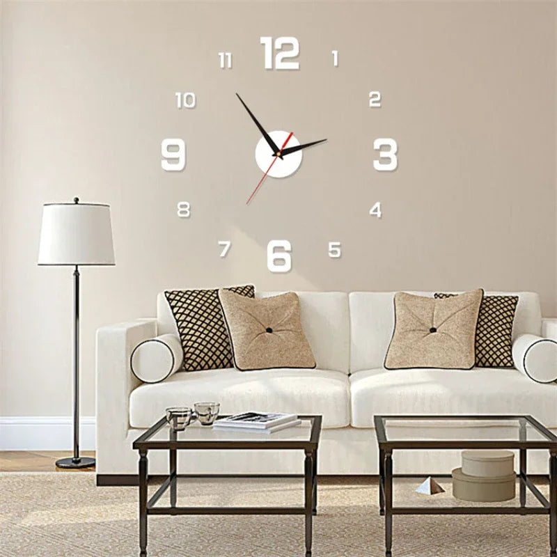 3D Frameless Acrylic DIY Wall Clock – Silent Mechanism