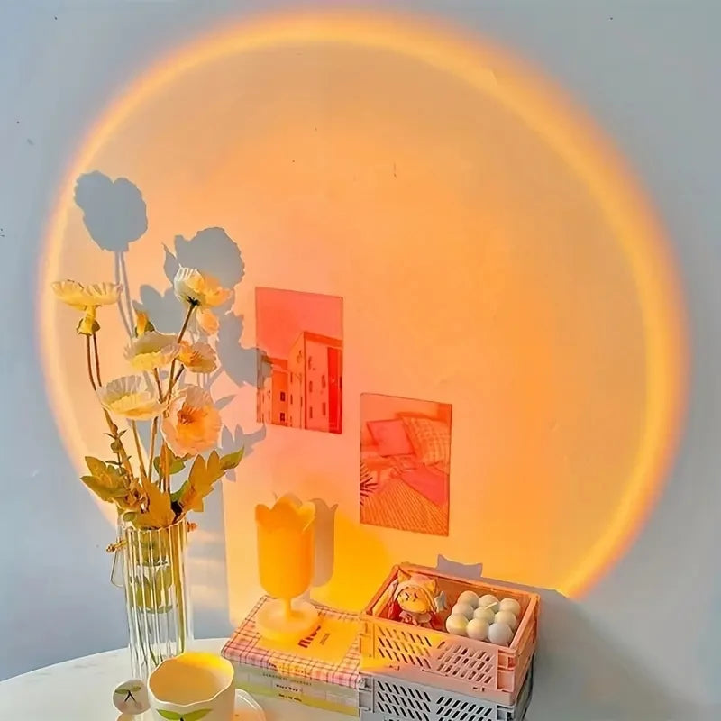 Sunset Projection Lamp – USB Atmosphere Light for Home Décor