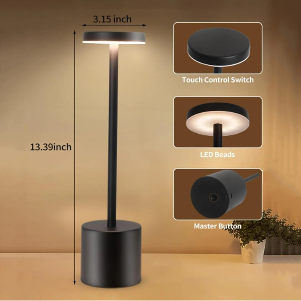 Rechargeable Touch Bedside Lamp – 3 Colour Settings