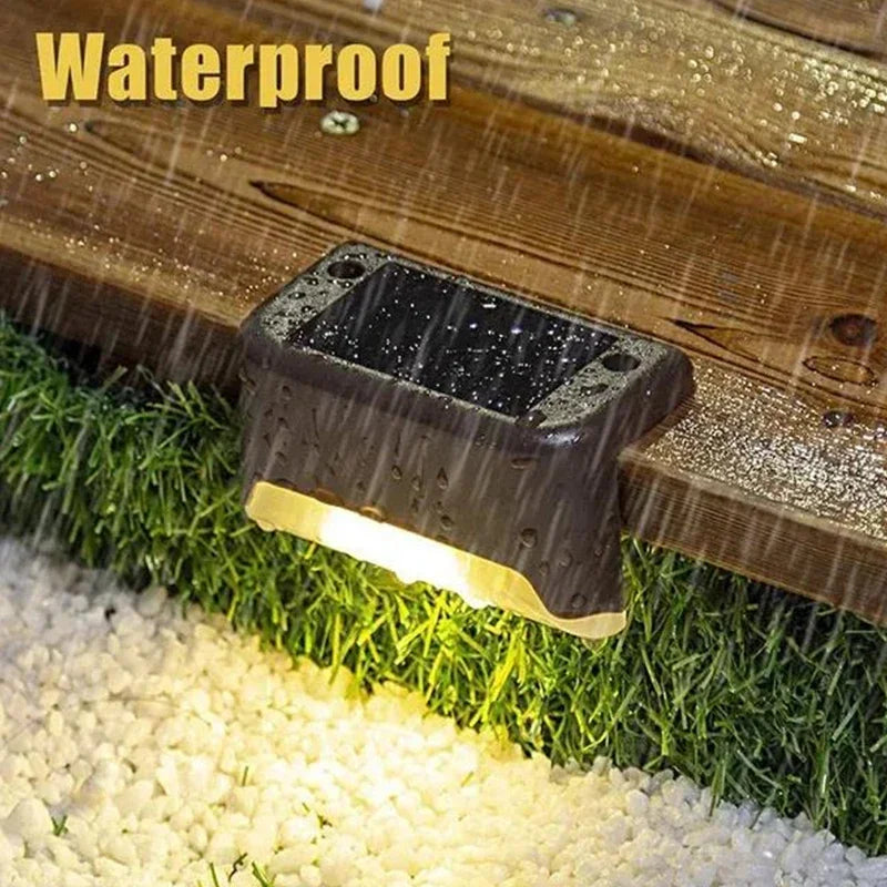 Solar LED Deck & Step Lights – Waterproof Garden Path Lighting