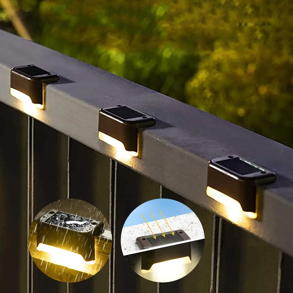Solar LED Deck & Step Lights – Waterproof Garden Path Lighting