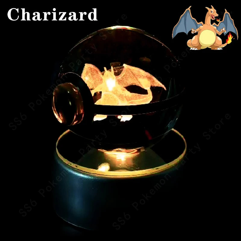 Pokémon 3D Crystal Ball Night Light – Pikachu, Mewtwo & Gengar