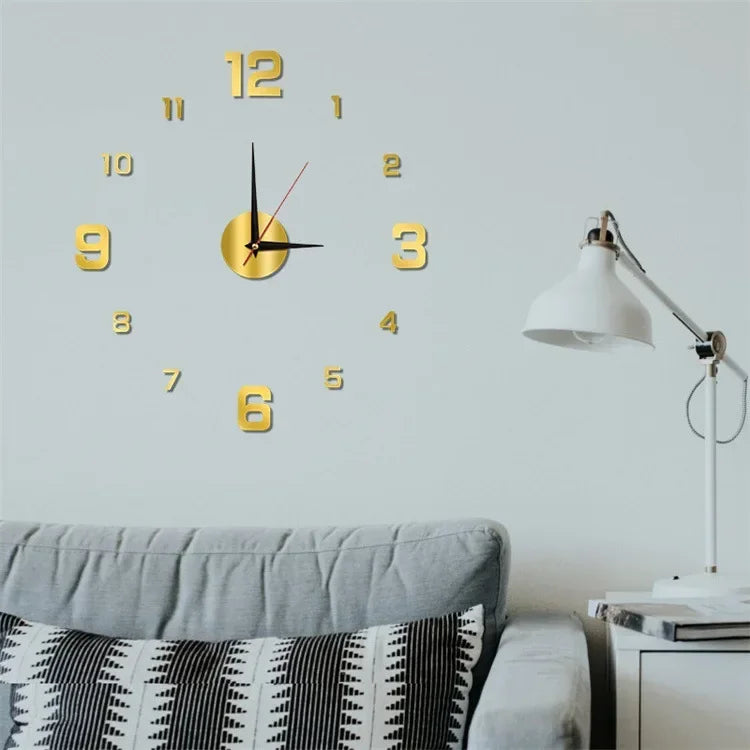 3D Frameless Acrylic DIY Wall Clock – Silent Mechanism