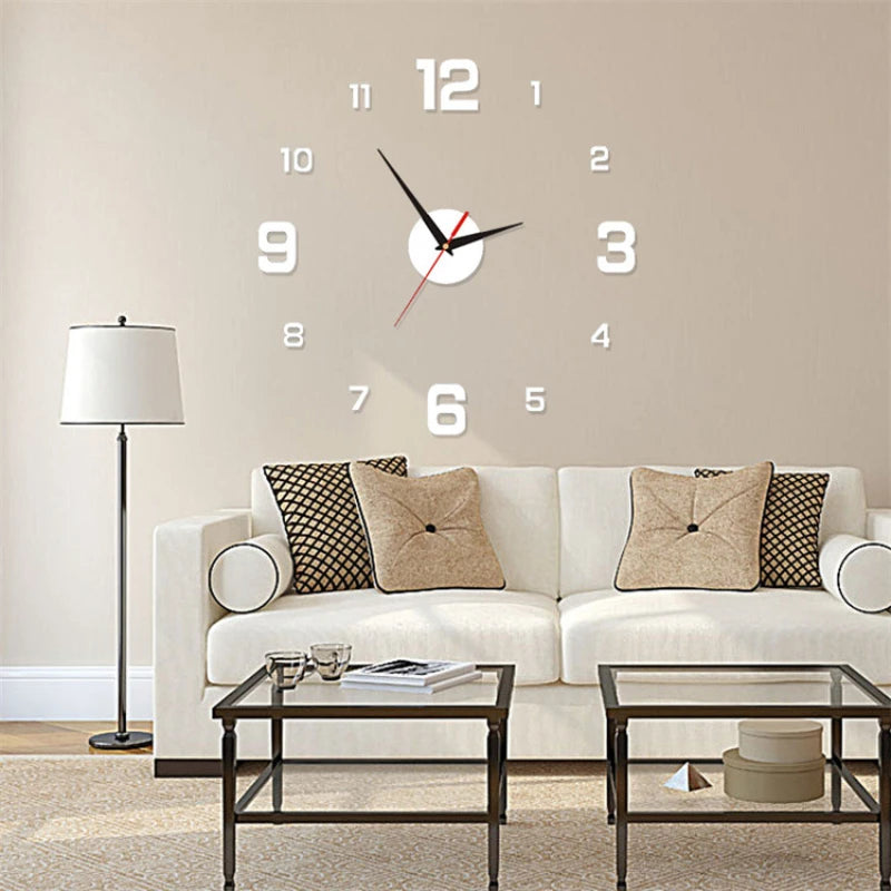 3D Frameless Acrylic DIY Wall Clock – Silent Mechanism
