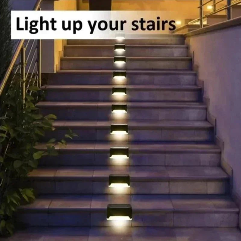 Solar LED Deck & Step Lights – Waterproof Garden Path Lighting