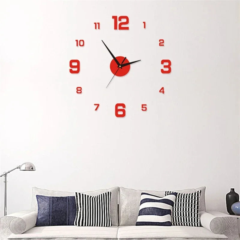 3D Frameless Acrylic DIY Wall Clock – Silent Mechanism