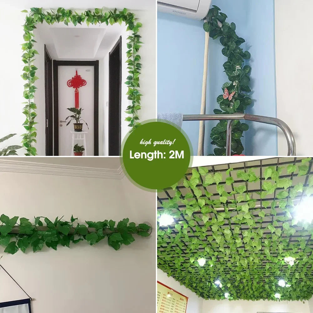 Artificial Ivy Leaf Garland – Outdoor & Indoor Trailing Vine Decor