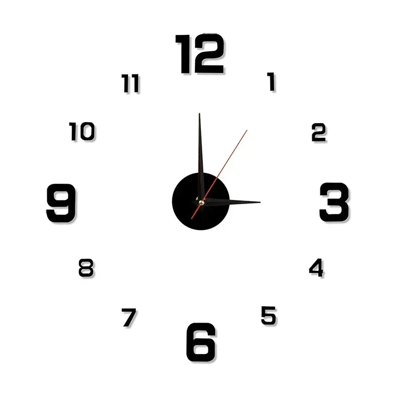 3D Frameless Acrylic DIY Wall Clock – Silent Mechanism