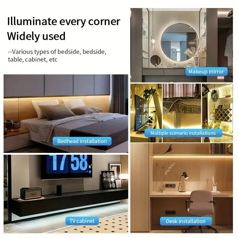 USB COB LED Strip Light with Touch Dimmer – TV & Mirror Backlight
