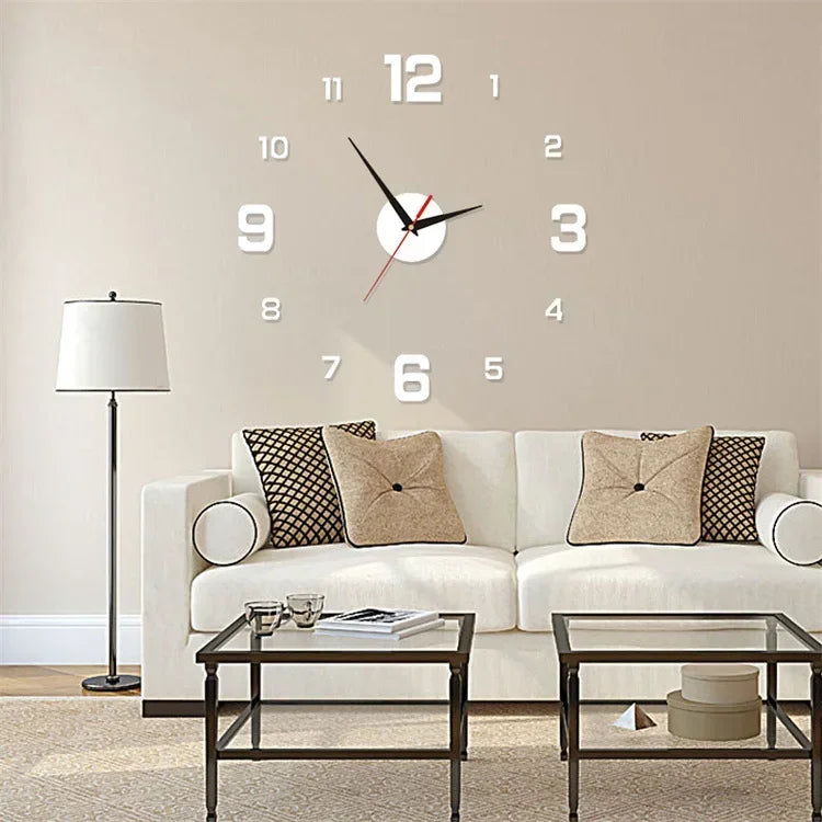 3D Frameless Acrylic DIY Wall Clock – Silent Mechanism