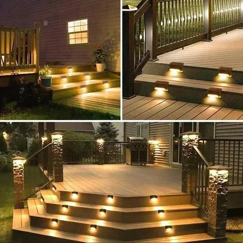 Solar LED Deck & Step Lights – Waterproof Garden Path Lighting