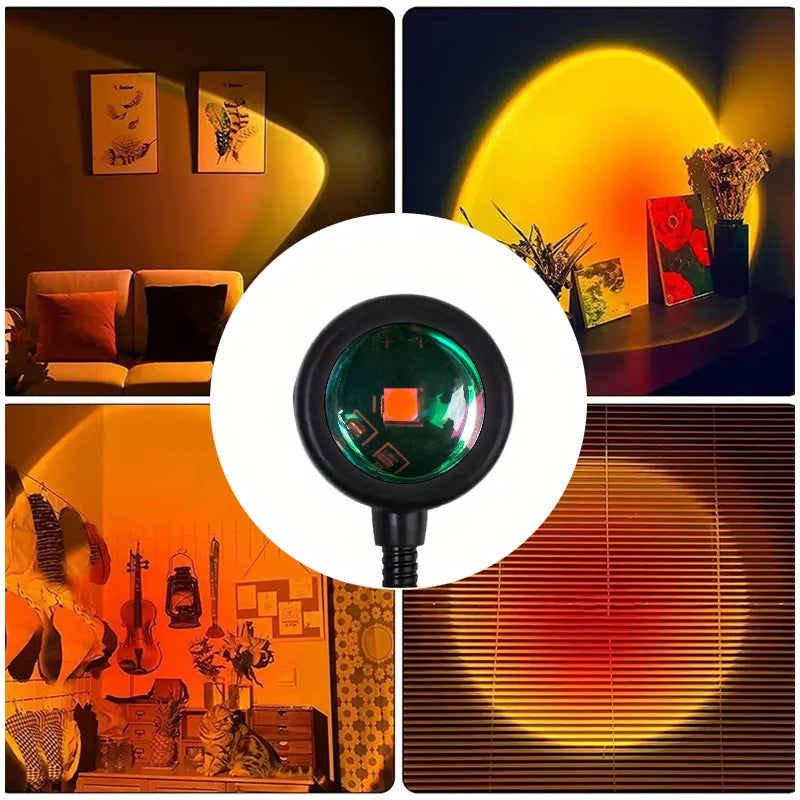 Sunset Projection Lamp – USB Atmosphere Light for Home Décor