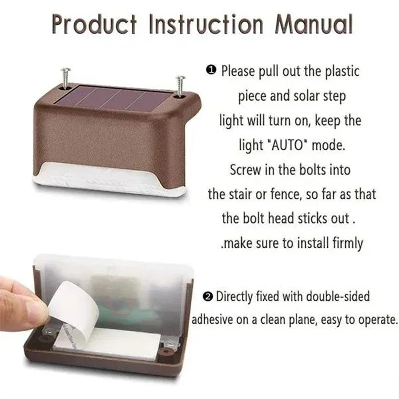 Solar LED Deck & Step Lights – Waterproof Garden Path Lighting
