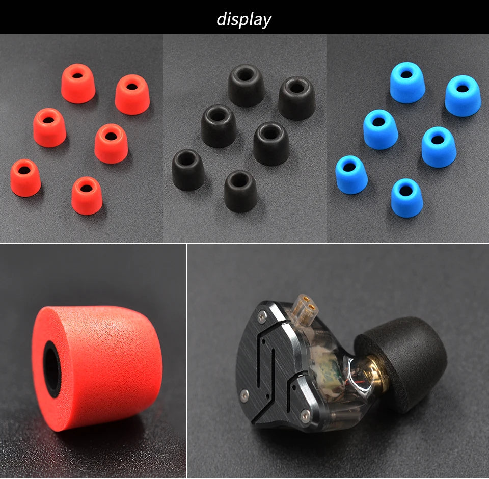 Memory Foam Ear Tips for KZ Earphones – 6 Pack