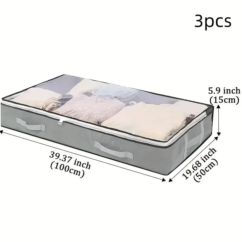 Under-Bed Storage Boxes with Handles – Dustproof (1, 2 or 3 Pack)