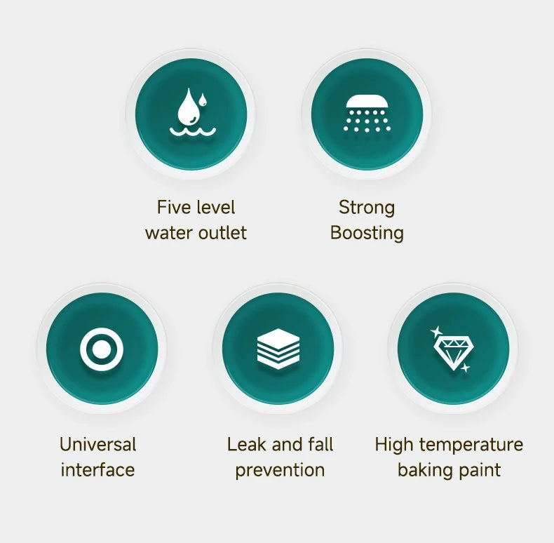 High-Pressure Multifunction Shower Head with 5 Spray Settings