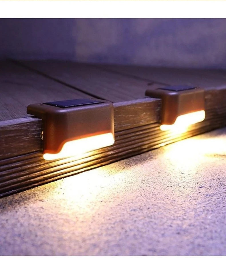 Solar LED Deck & Step Lights – Waterproof Garden Path Lighting
