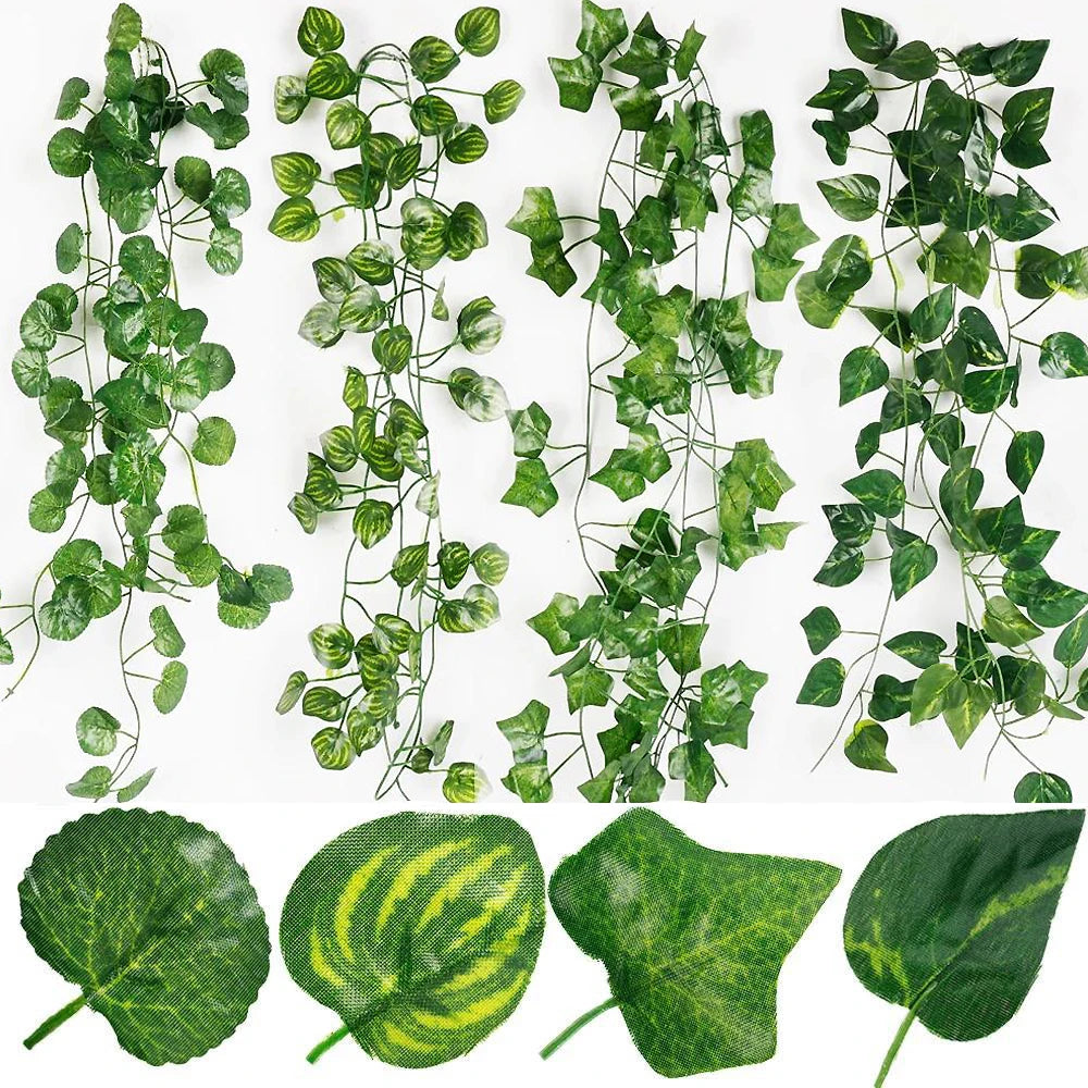 Artificial Ivy Leaf Garland – Outdoor & Indoor Trailing Vine Decor