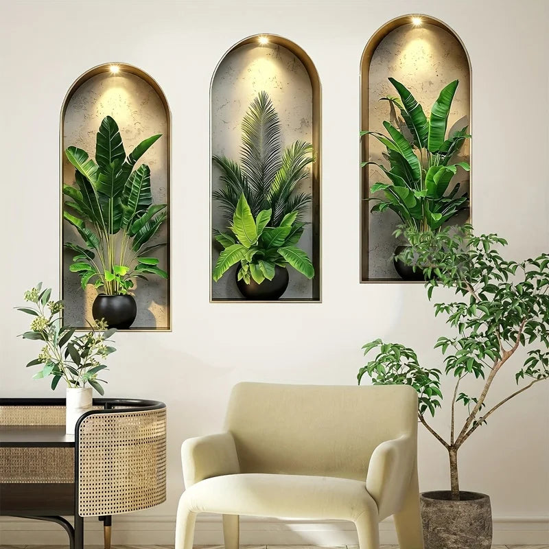 Watercolour Potted Plant Self-Adhesive Wall Stickers