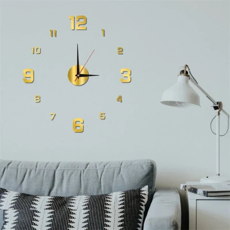 3D Frameless Acrylic DIY Wall Clock – Silent Mechanism