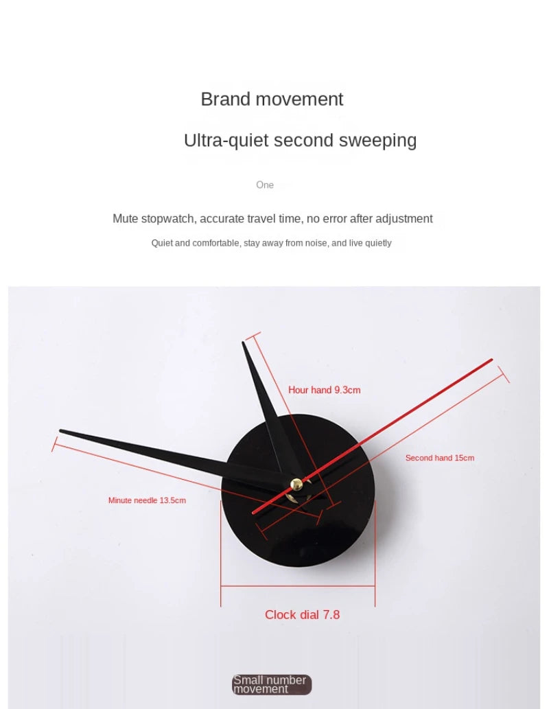 3D Frameless Acrylic DIY Wall Clock – Silent Mechanism