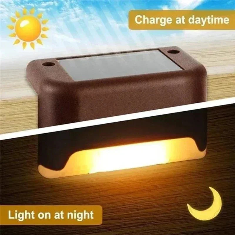 Solar LED Deck & Step Lights – Waterproof Garden Path Lighting