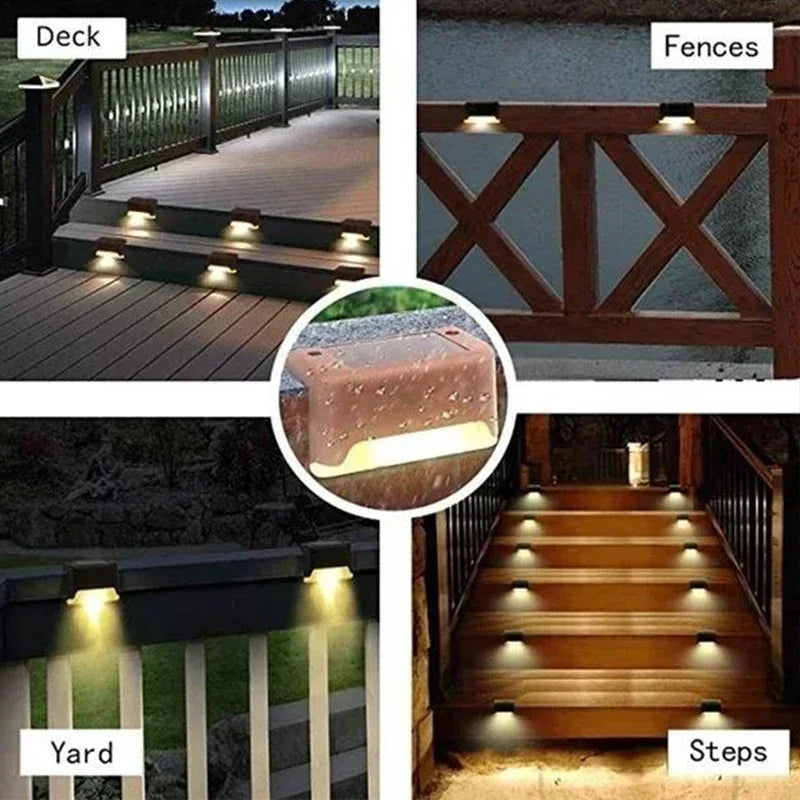 Solar LED Deck & Step Lights – Waterproof Garden Path Lighting